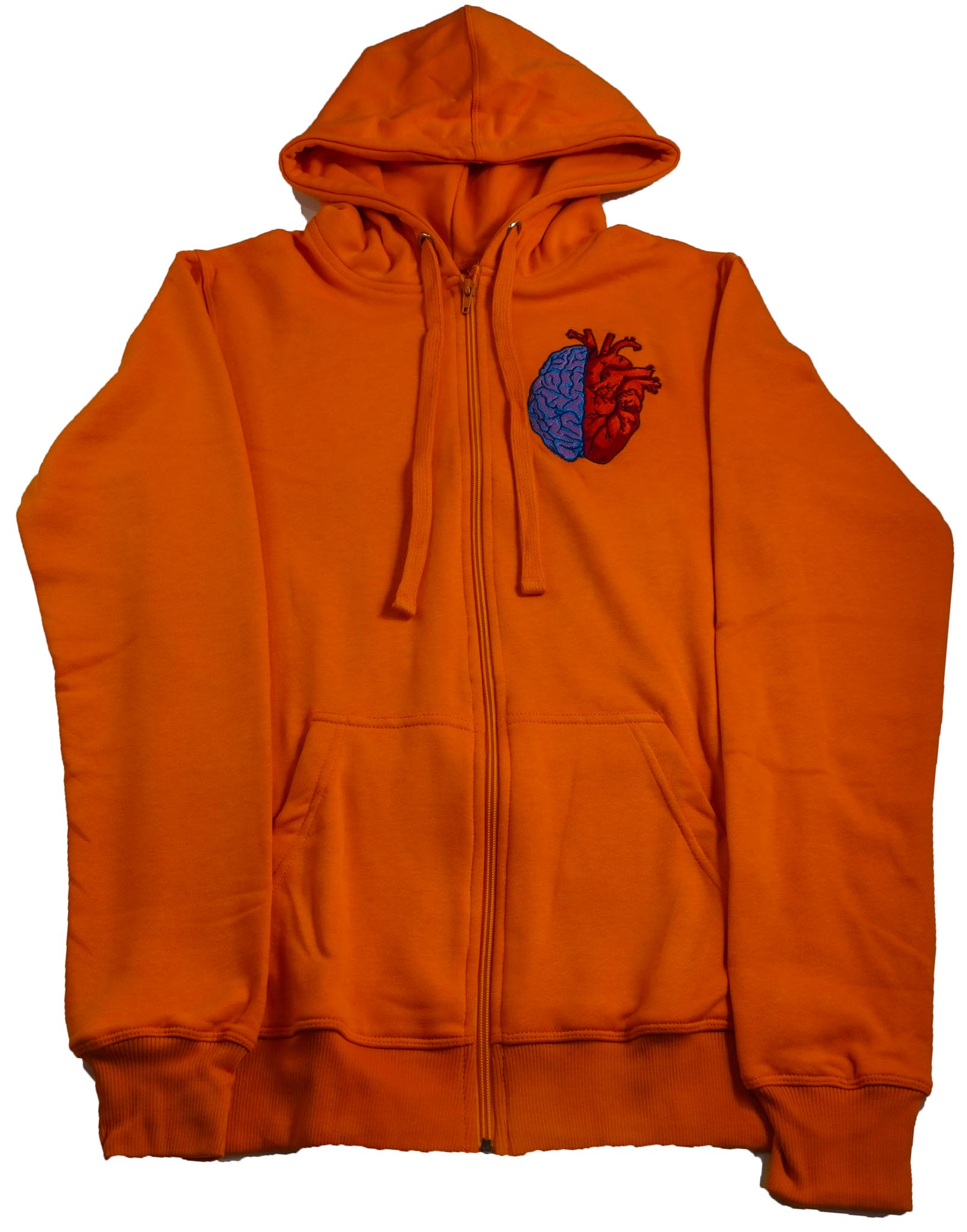 Front of Orange Attrutrait Hoodie 