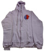 Front of Lavender Attrutrait Zip Up Hoodie 