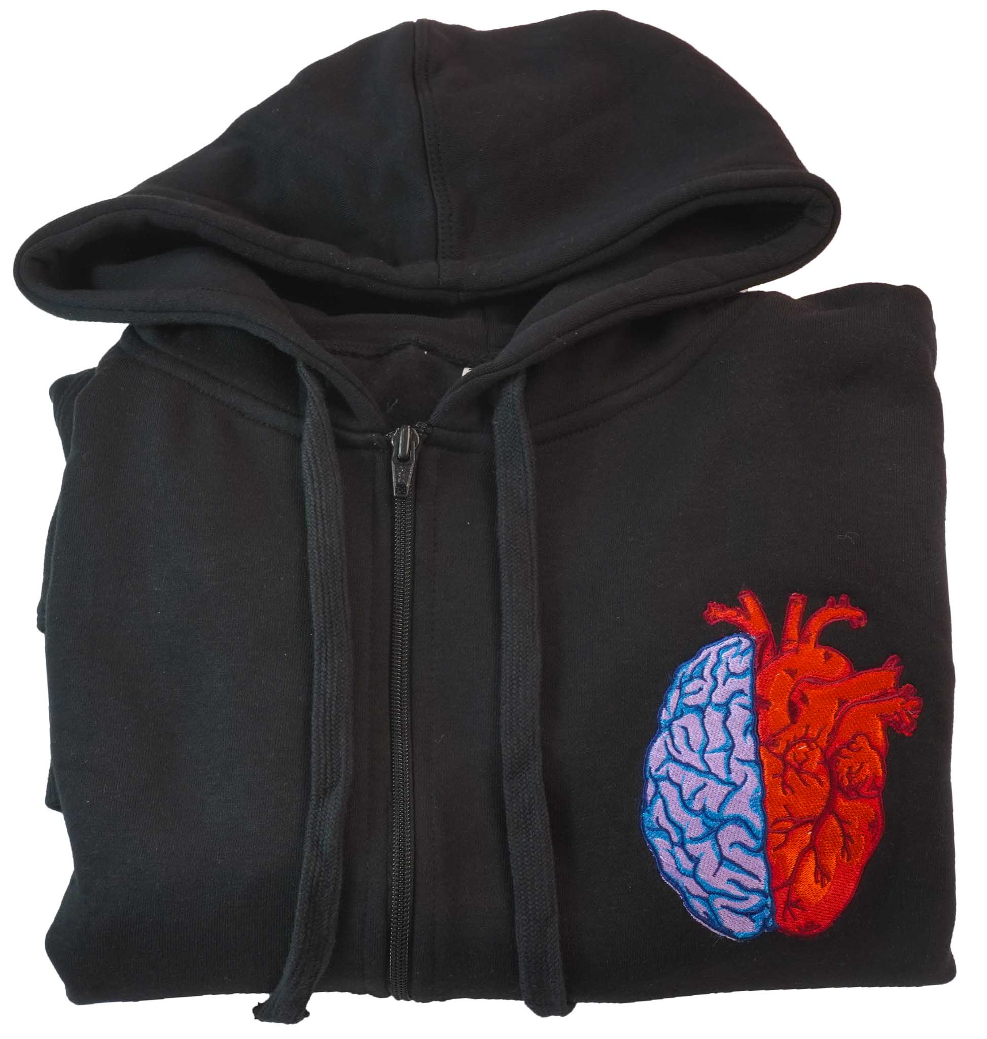 Folded Black Half Heart Half Brain Sweater