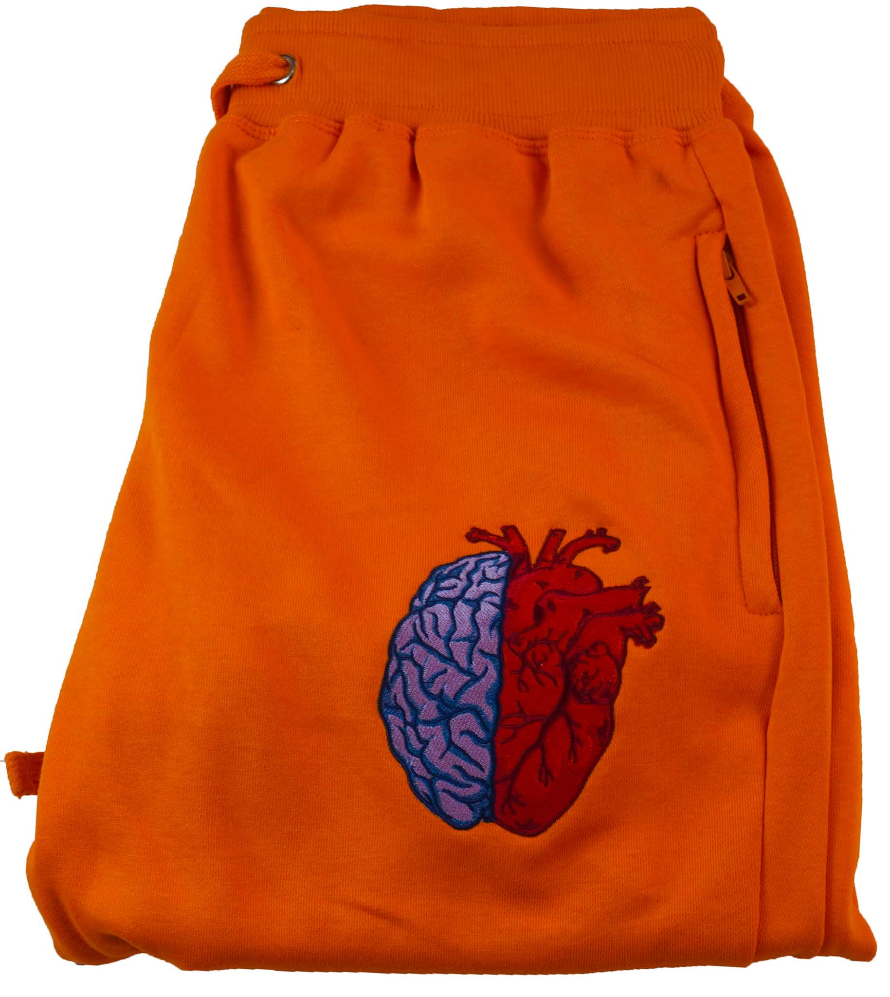 Orange Half Heart Half Brain Sweatpants