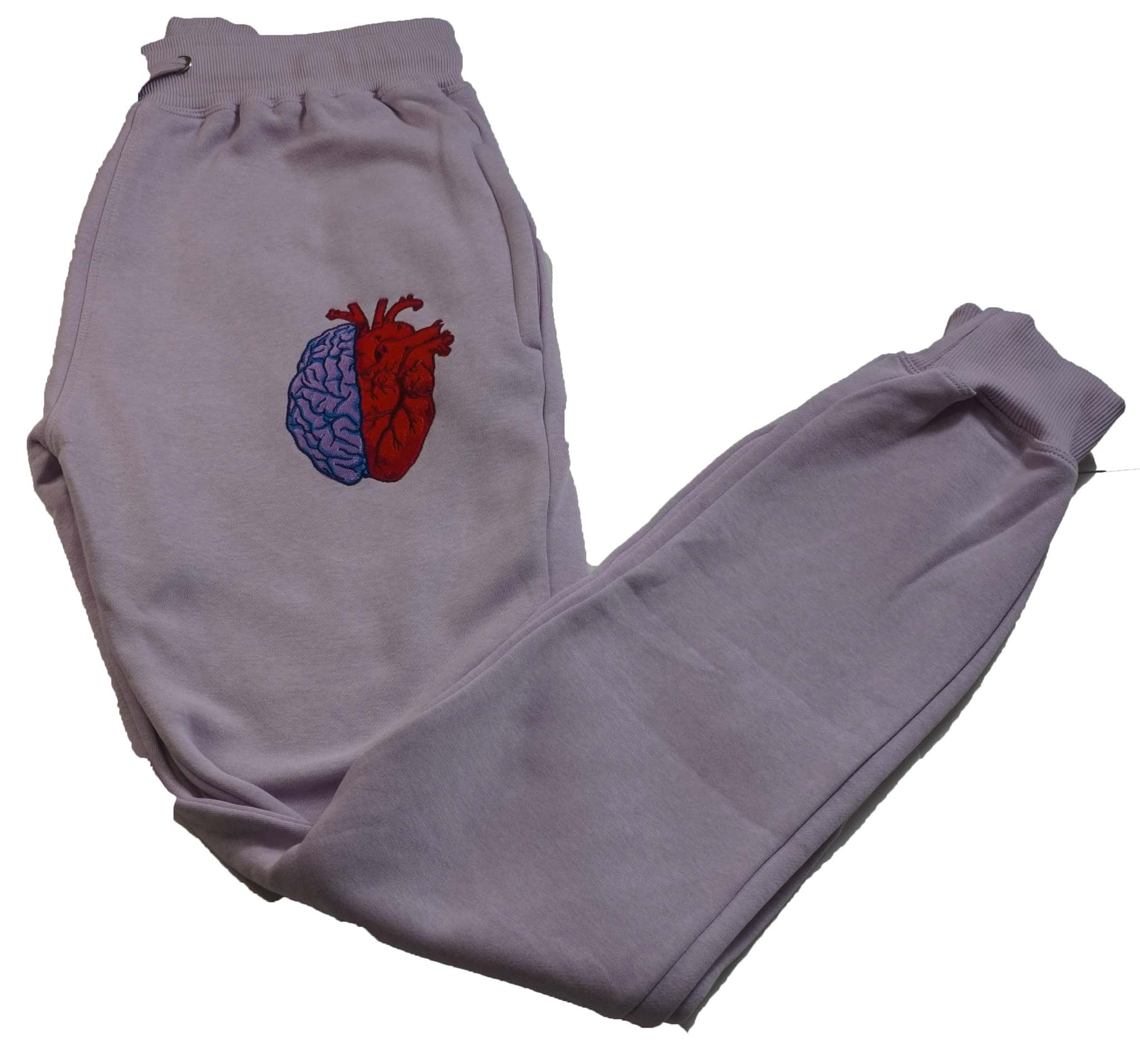 Lavender Embroidered Attrutrait Sweatpants 