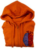 Folded Orange Half Heart Half Brain Attrutrait Hoodie